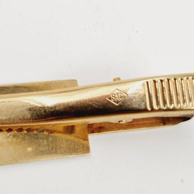 SARAH COVENTRY GOLD TONED TIE CLIP DUO