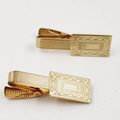 SARAH COVENTRY GOLD TONED TIE CLIP DUO