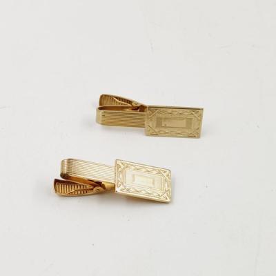 SARAH COVENTRY GOLD TONED TIE CLIP DUO