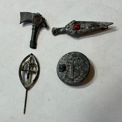 7 WW2 GERMANY SHIELD AND OTHER TINNIES
