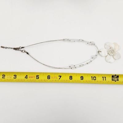 MOTHER OF PEARL INVISIBLE BEADED NECKLACE