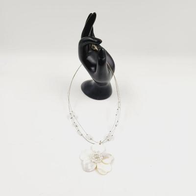 MOTHER OF PEARL INVISIBLE BEADED NECKLACE