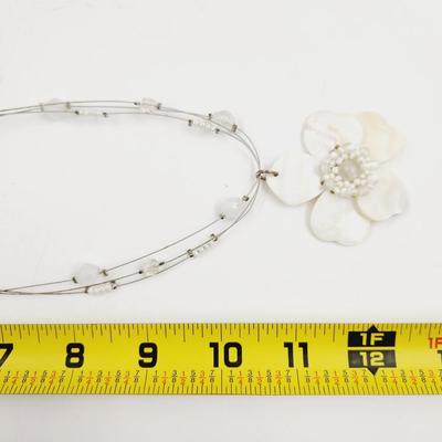 MOTHER OF PEARL INVISIBLE BEADED NECKLACE