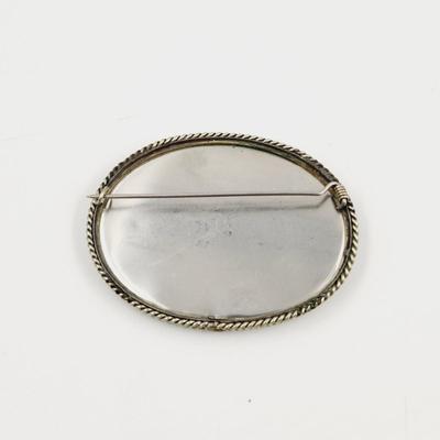 BEAUTIFUL ARTIST SIGNED MOTHER OF PEARL SHELL ART PIN