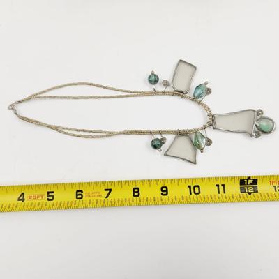 FANTASTIC HAND CRAFTED STAIN GLASS NECKLACE