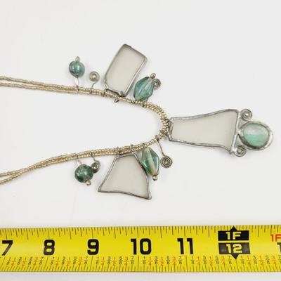 FANTASTIC HAND CRAFTED STAIN GLASS NECKLACE