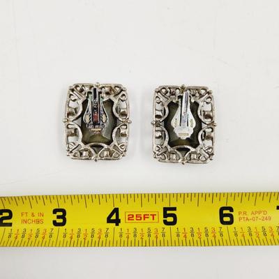 SARAH COVENTRY SIGNED "CELEBRITY" SMOKEY TOPAZ GLASS CLIP ON EARRINGS