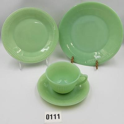 4 Piece Fire King Jadite