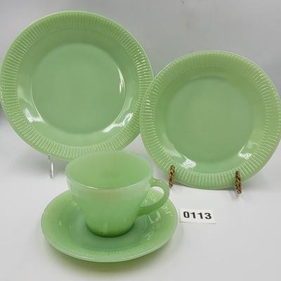 4 Piece Fire King Jadite (Jane Ray)