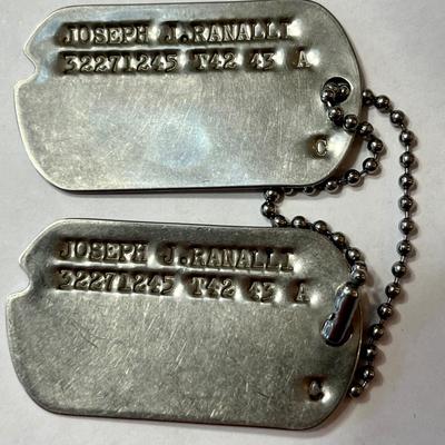 1944 BUTTON DOG TAGS, EAGLE PENDANT