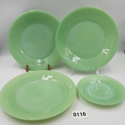 4 Piece Fire King Jadite Lot