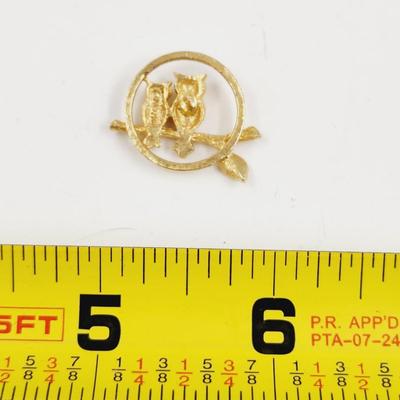 AVON GOLD TONED OWL PIN