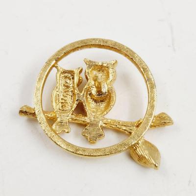 AVON GOLD TONED OWL PIN