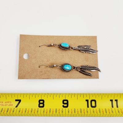 METAL NATIVE STYLE FEATHERED EARRINGS