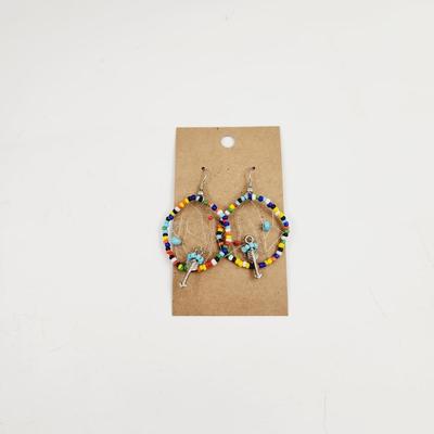 NEAT BEADED DREAM CATCHER NATIVE STYLE EARRINGS