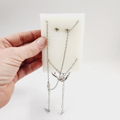 NEW IN BOX SILVER TONED NECKLACE, BRACELET & EARRING SET