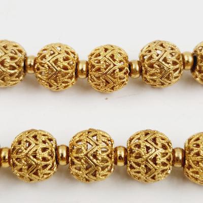 MONET GOLD TONED FILEGREE BEAD NECKLACE