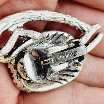 SELINE VINTAGE CLIP ON SILVER TONED EARRINGS