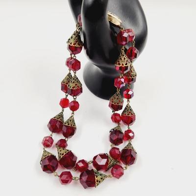 VINTAGE RED ANTIQUED FINISH CHOKER