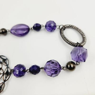 BLACK & PURPLE DETAILED NECKLACE