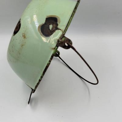 Vintage Green Enameled Pail