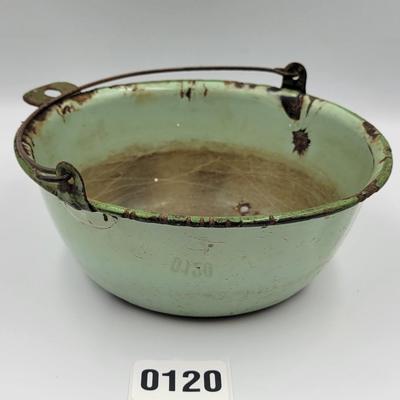 Vintage Green Enameled Pail