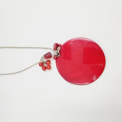 .925 CHAIN WITH PAINTED MOTHER OF PEARL PENDANT