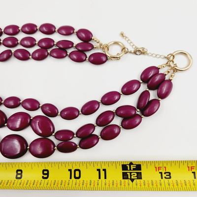 BEAUTIFUL DARK PINK DESIGNED NECKLACE