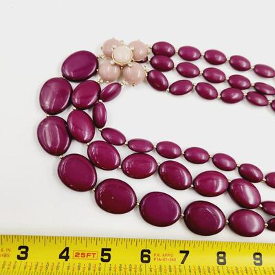 BEAUTIFUL DARK PINK DESIGNED NECKLACE