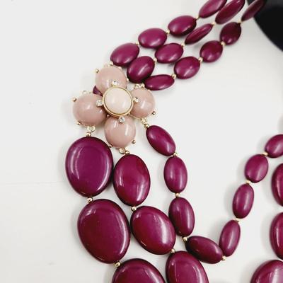 BEAUTIFUL DARK PINK DESIGNED NECKLACE