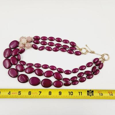 BEAUTIFUL DARK PINK DESIGNED NECKLACE