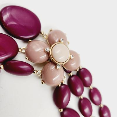 BEAUTIFUL DARK PINK DESIGNED NECKLACE
