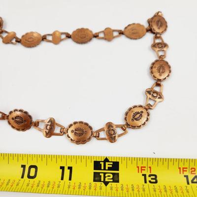 DETAILED COPPER METAL NECKLACE