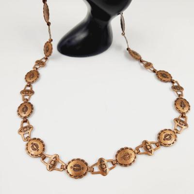 DETAILED COPPER METAL NECKLACE