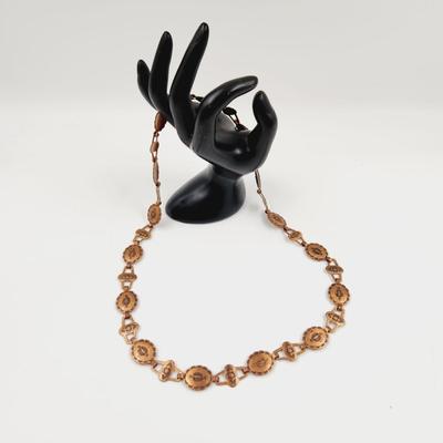 DETAILED COPPER METAL NECKLACE