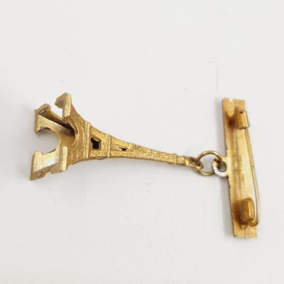 VINTAGE GOLD TONED PARIS EFFEL TOWER PIN