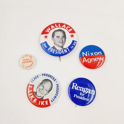 VINTAGE POLITICAL PIN BUNDLE