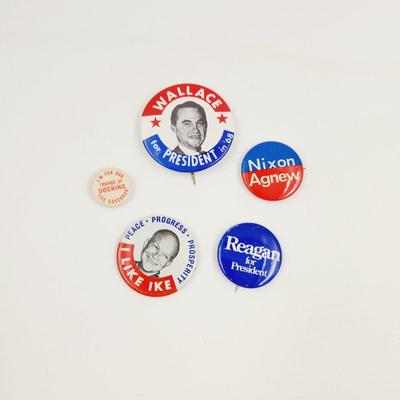 VINTAGE POLITICAL PIN BUNDLE