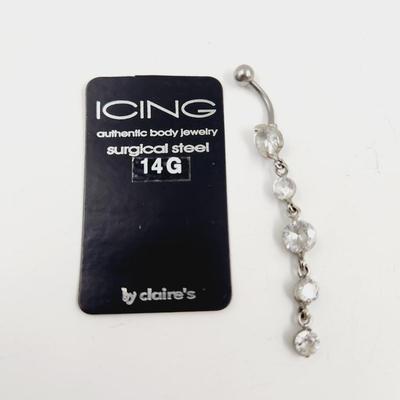 ICING 14 G JEWELED BELLY RING
