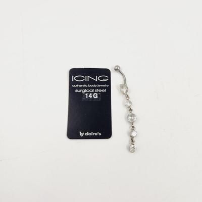 ICING 14 G JEWELED BELLY RING