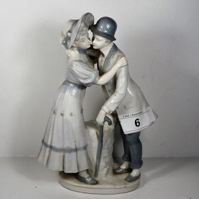 Kissing Goodbye Porcelain Figurine