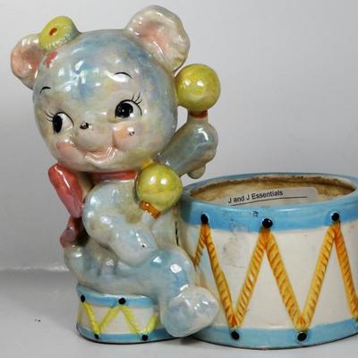 Bear Playing Drums Planter