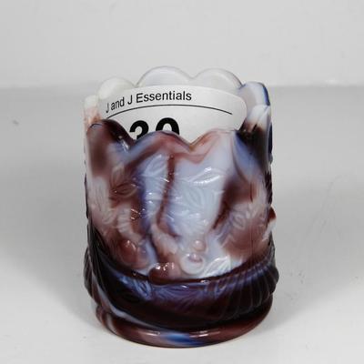 Purple Akro Agate Toothpick Holder