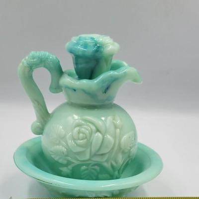 Vintage AVON Glass Pitcher and Basin