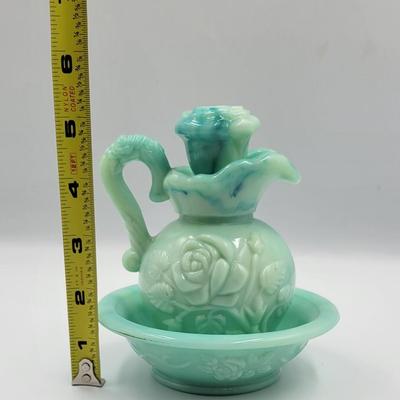 Vintage AVON Glass Pitcher and Basin