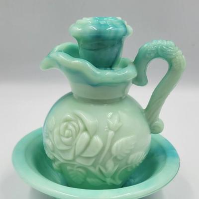Vintage AVON Glass Pitcher and Basin