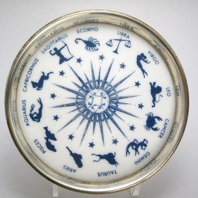 Gorham Silver Coaster Depicting  Zodiac Signs