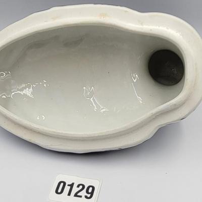 Vintage Blue & White Nesting Bird Tourine