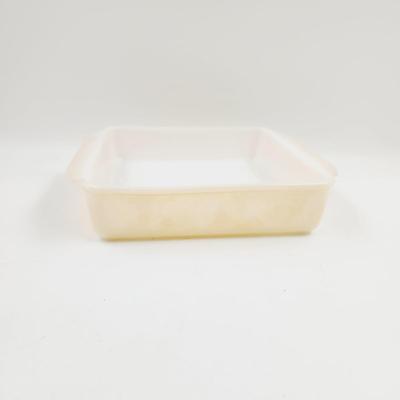 VINTAGE FIREKING IRIDESCENT PEACH CASSEROLE DISH
