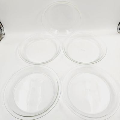 5 CLEAR PYREX PIE PLATES